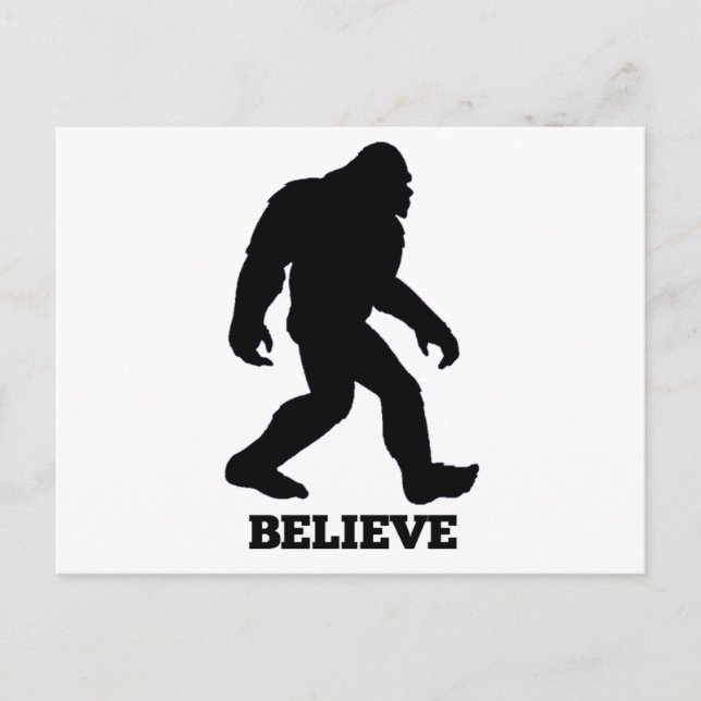 Postal Bigfoot BELIEVE Sasquatch (Anverso)