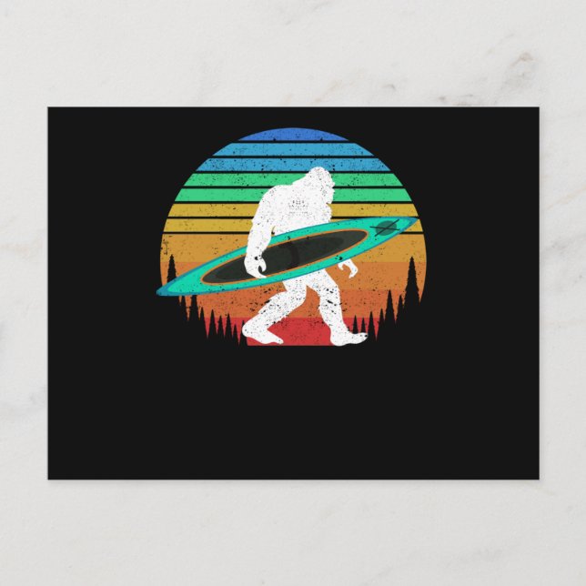 Postal Bigfoot kayak paddling lake canoa de agua blanca (Anverso)