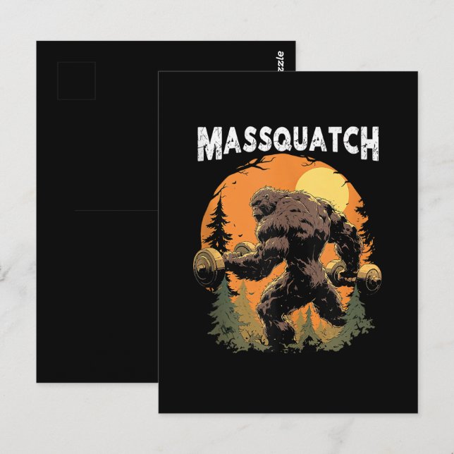 Postal Bigfoot Massquatch Divertido  (Anverso / Reverso)