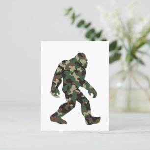 Postal Bigfoot Sasquatch Camuflaje