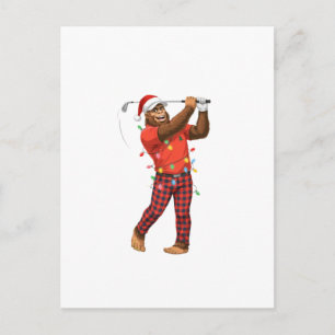 Postal Bigfoot Sasquatch Golf Navidad 2026 Fiesta Deporti