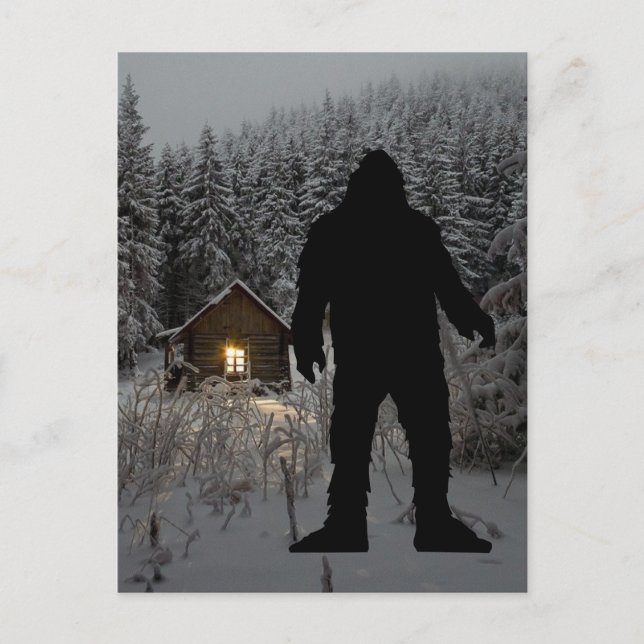 POSTAL BIGFOOT SASQUATCH THE WOODS POSTCARD (Anverso)