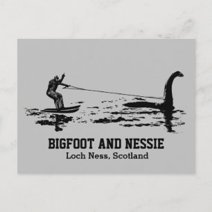 Postal Bigfoot y Nessie Loch Ness Mensajes de texto perso