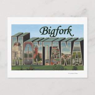 Postal Bigfork, Montana - Escenas de letras grandes