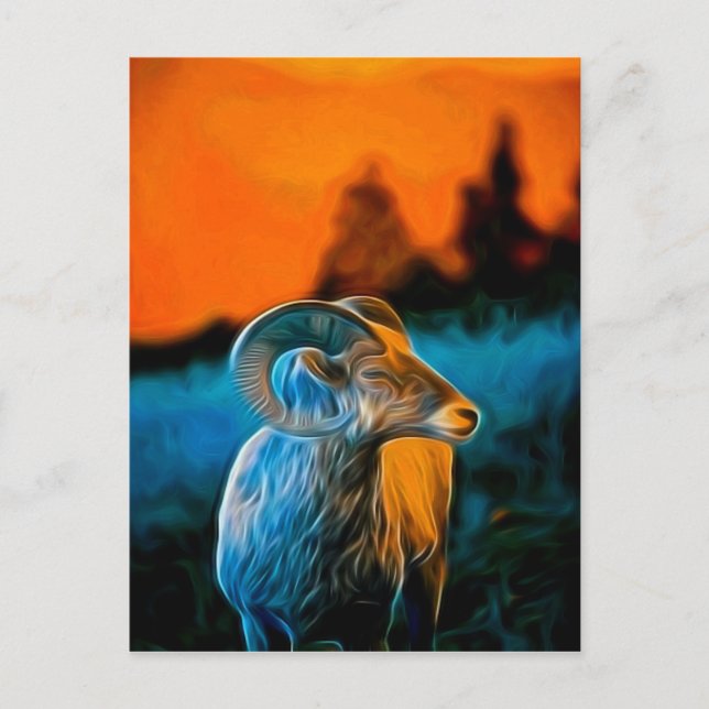 Postal Bighorn al atardecer (Anverso)