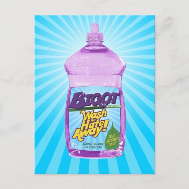 Postal ¡BIGOT Lava el odio! [postal] (Anverso)