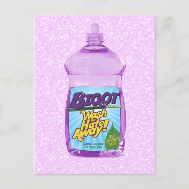 Postal ¡BIGOT Lava el odio! [postal] (Anverso)