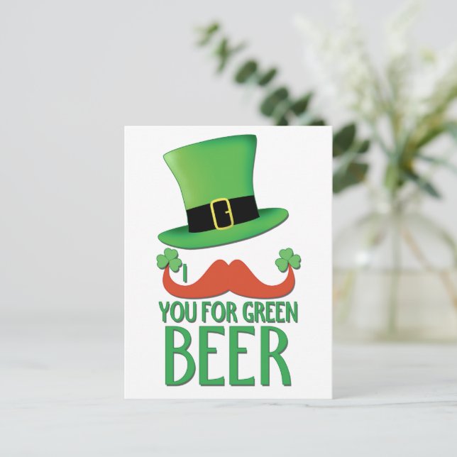 Postal bigote bigote para la cerveza verde jengibre bigot (Anverso de pie)