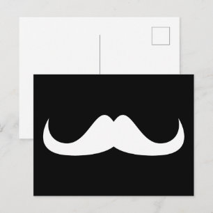Postal Bigote de manillar Cool White sobre Negro