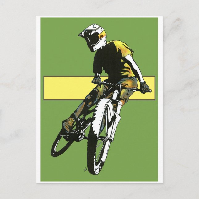 Postal Biker1 - Verde/Amarillo (Anverso)