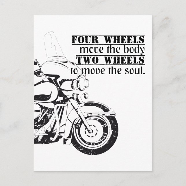 Postal Biker Two Wheels Move The Soul Spruch (Anverso)