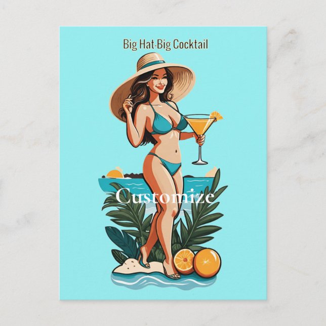Postal Bikini Babe Gran Gorra - Gran Cocktail Thunder_Cov (Anverso)