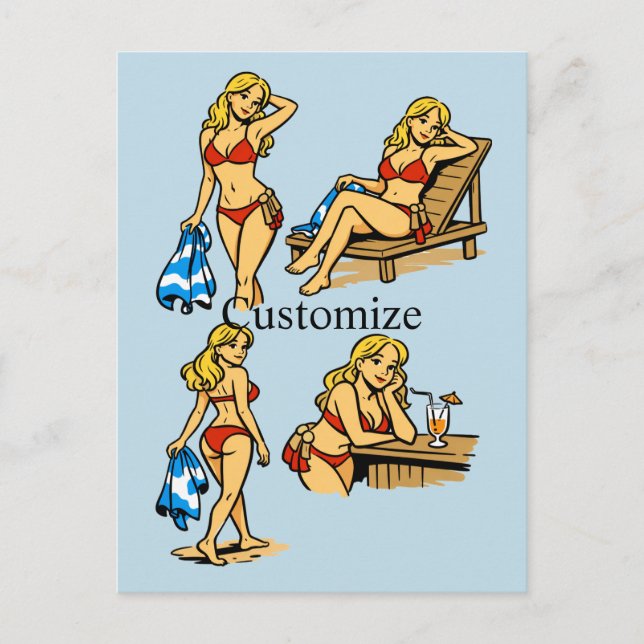 Postal Bikini Beach Time Thunder_Cove (Anverso)