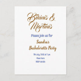 Postal bikinis y martinis nombre de despedida de soltera