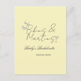 Postal Bikins & Martinis bachelorette party yellow retro