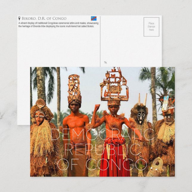 Postal Bikoro, República Democrática del Congo Viaje  (Anverso / Reverso)
