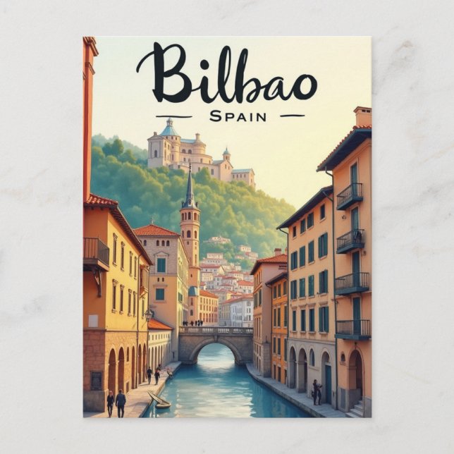 Postal Bilbao Spain Art Vintage Travel (Anverso)