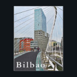 Postal Bilbao. Zubizuri o el puente Campo Volantin.<br><div class="desc">Bilbao. Zubizuri o el puente Campo Volantin. Taza de viaje. España. Provincia de Vizcaya. País Vasco. Bilbao. Paisaje urbano. Zubizuri. Puente Campo Volantin. Lugares. Arquitectura.</div>