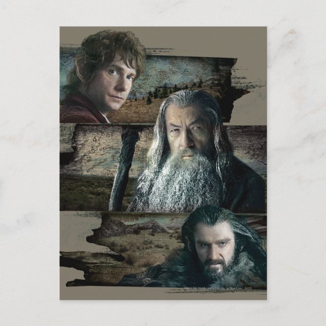 Postal BILBO BAGGINS™, Gandalf, THORIN OAKENSHIELD™ (Anverso)