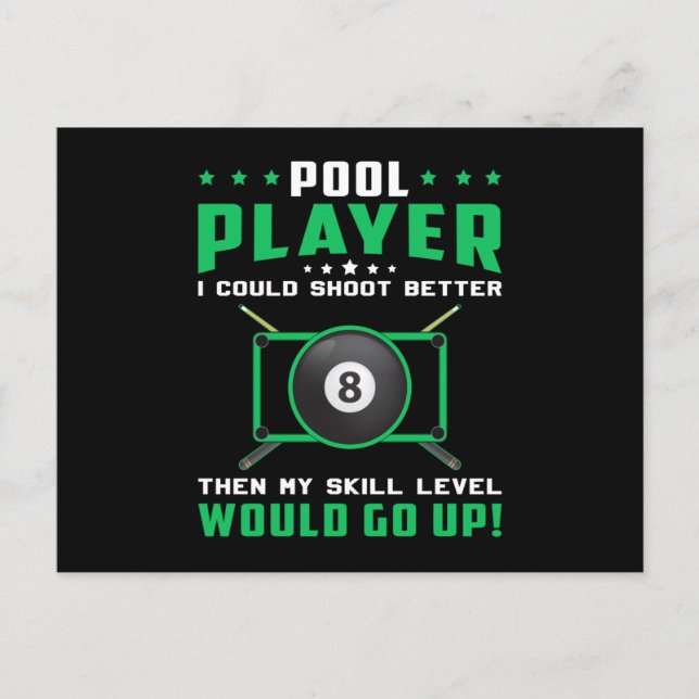 Postal Billar Snooker Billiard 8 Ball Billiards Divertido (Anverso)
