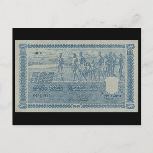 Postal Billete de 1945 Finlandia (Anverso)