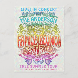 Postal Billete de concierto de la banda de Reunión de Fam