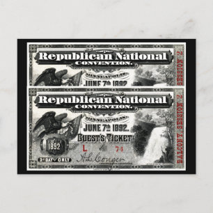 Postal Billete de la Convención Republicana de 1892