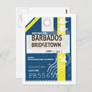 Postal Billete de viaje de Bridgetown Barbados