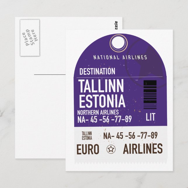 Postal Billete de viaje de Tallín Estonia (Anverso / Reverso)