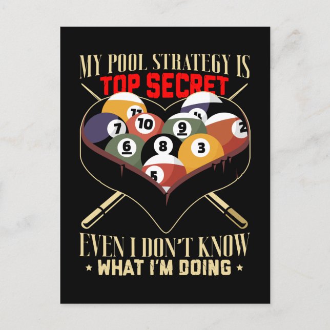 Postal Billiard Chiste 8 Ball Funny Pool Player (Anverso)
