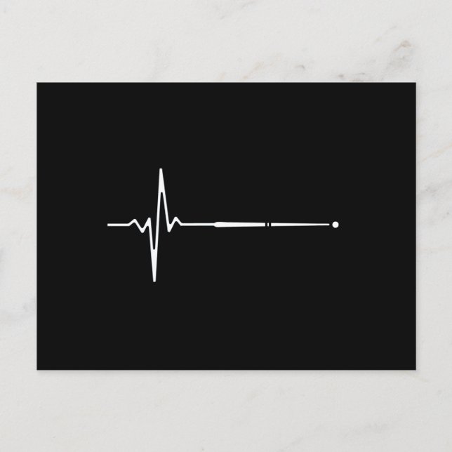 Postal Billiard Cue Heartbeat (Anverso)