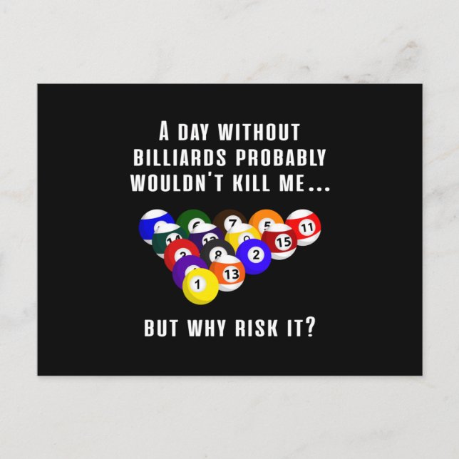 Postal Billiard Snooker Pool Billiards 8 Ball Funny Gift (Anverso)