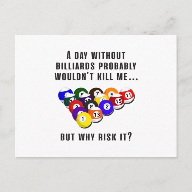 Postal Billiard Snooker Pool Billiards Graciosa Idea de R (Anverso)