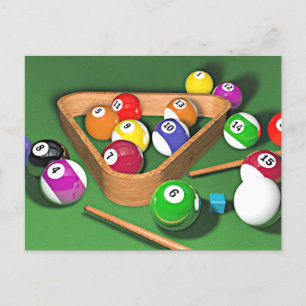 Postal Billiards, cremallera, diseño colorido,