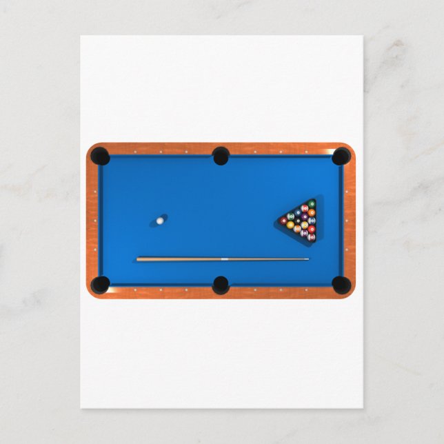 Postal Billiards / Mesa de billar: Blue Felt: (Anverso)