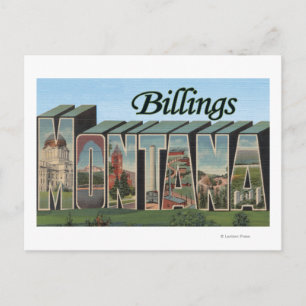 Postal Billings, Montana - Escenas de letras grandes