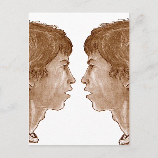 Postal Billy... Retrato de perfil doble 2004 (Anverso)