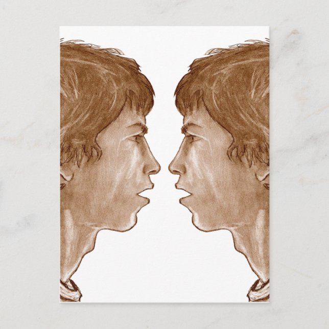 Postal Billy... Retrato de perfil doble 2004 (Anverso)