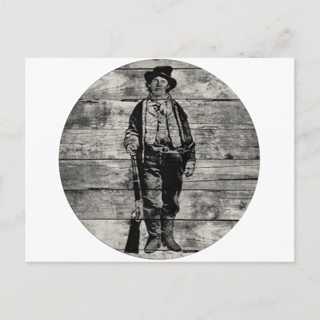Postal Billy The Kid on Wood (Anverso)