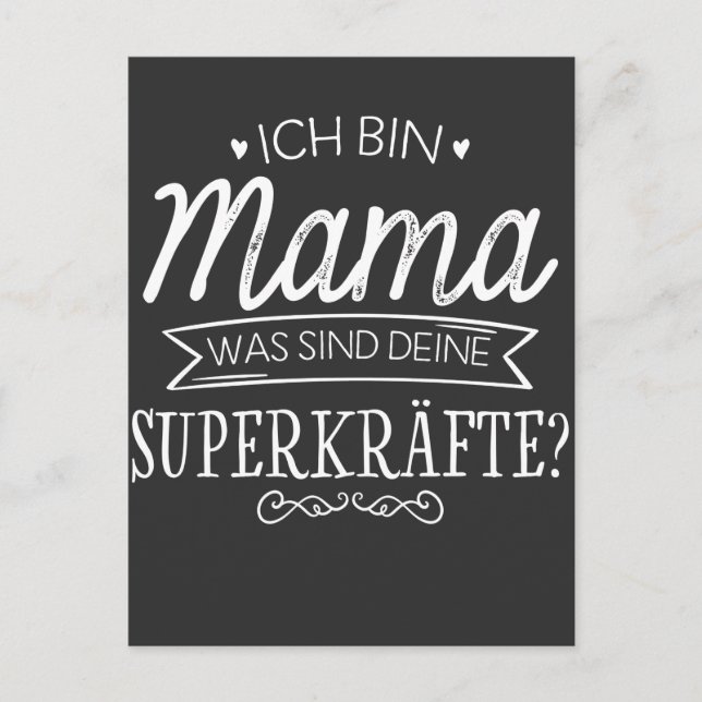 Postal Bin Mama fue pecado Deine Superkräfte Super Mutter (Anverso)