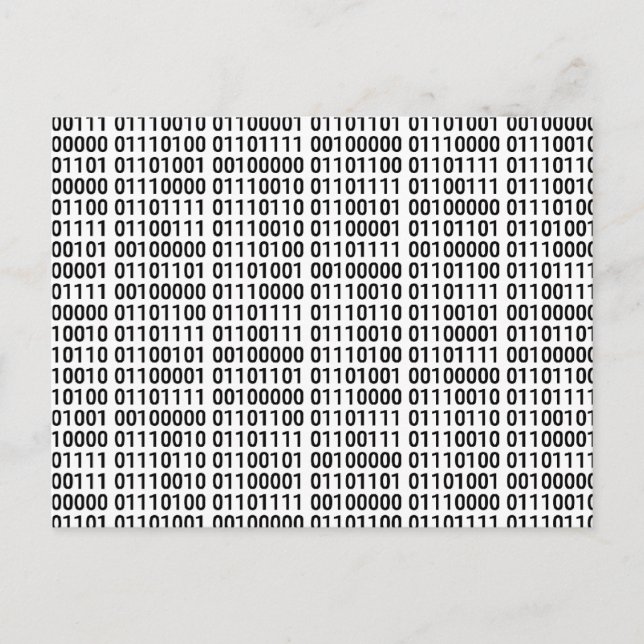 Postal Binario: Me Encanta Programar (Anverso)