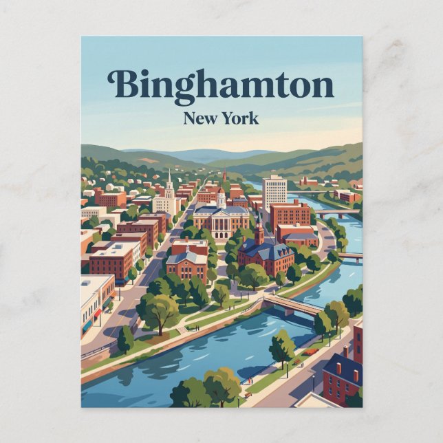 Postal Binghamton, Nueva York (Anverso)