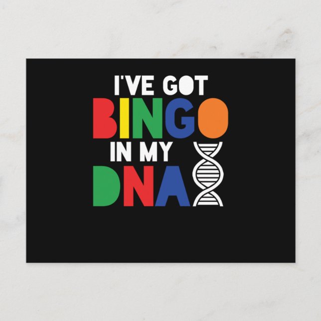 Postal Bingo In My DNA Lucky Game Gambling Player Gift (Anverso)