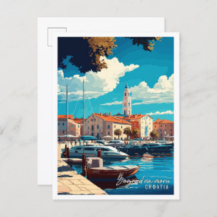 Postal Biograd na moru Croacia Viaje vintage