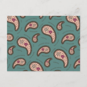 Postal Biología de Paramecia Paisley Teal Ciencia