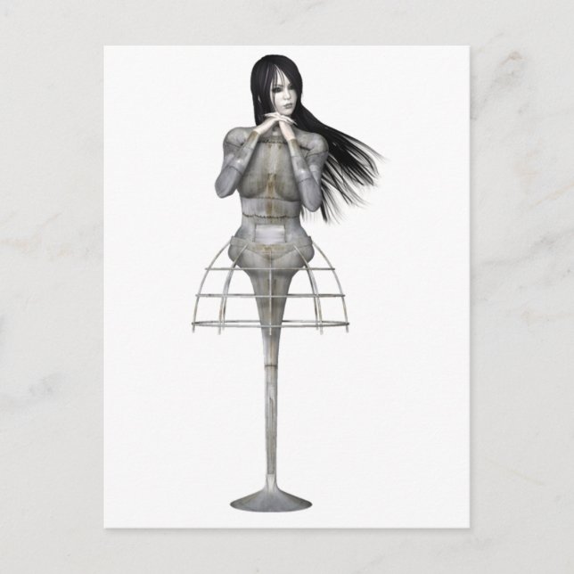 Postal Biomechannequin Mujer 3 - Gótico 3D Mannequin (Anverso)