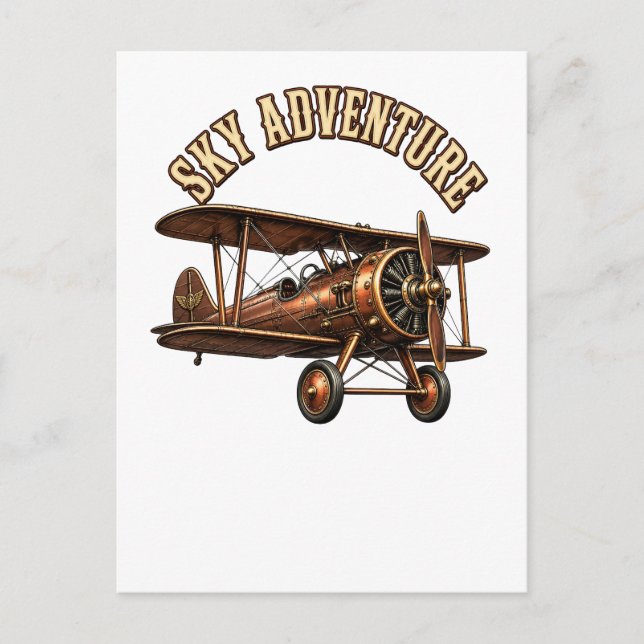 Postal Biplano antiguo.  (Anverso)