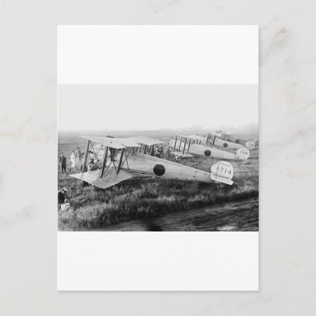 Postal Biplanos militares japoneses, años 1910 (Anverso)