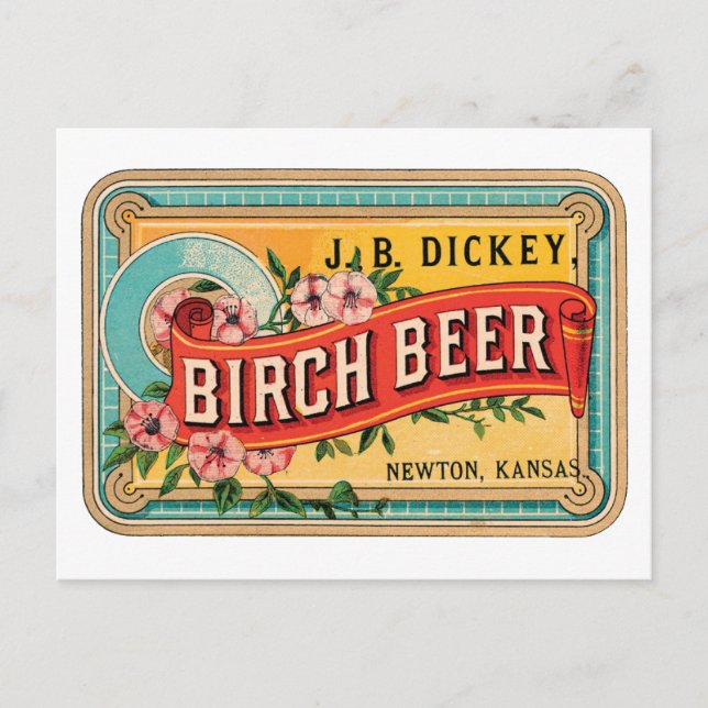 Postal Birch Beer JB Dickey, Newton Kansas (Anverso)