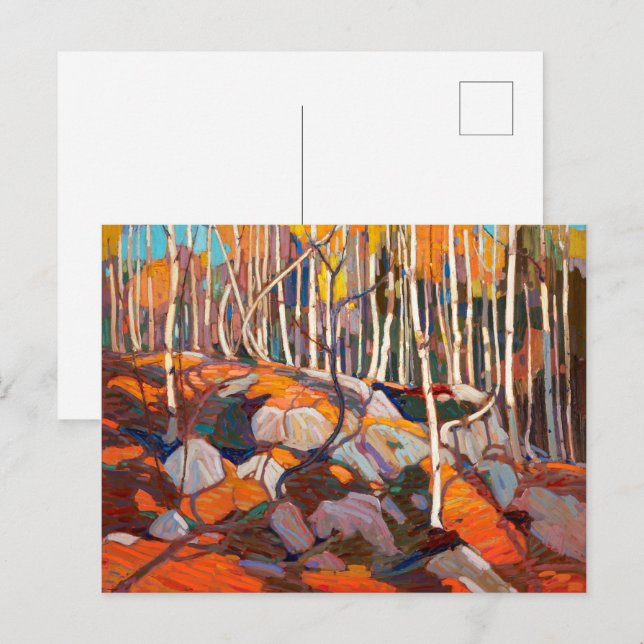 Postal Birch Grove, otoño | Tom Thomson | (Anverso / Reverso)